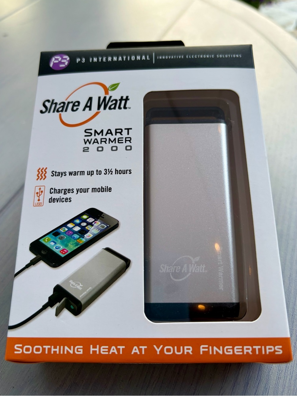 Smart Warmer 2000 Portable Charger & Hand Warmer - Silver